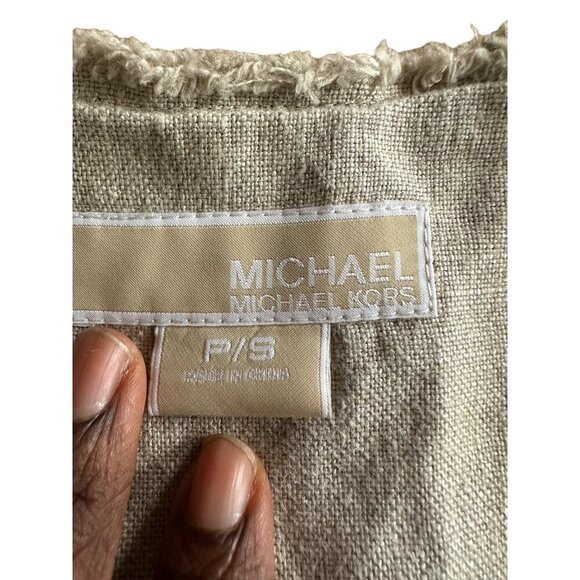 Michael Kors Linen-Blend Sleeveless Button-Up Front Dress P/S - Picture 6 of 8